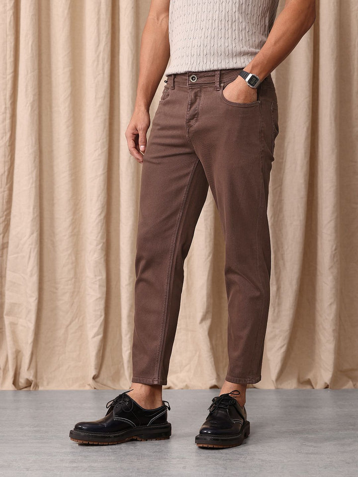 Mr Bowerbird Men Cropped Tapered Fit Stretchable Jeans