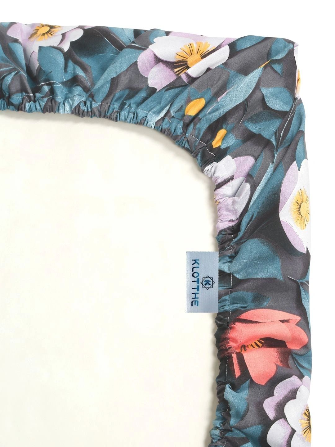 Moda Rapido X KLOTTHE Blue & Red Floral 400 TC Single Bedsheet with 1 Pillow Covers