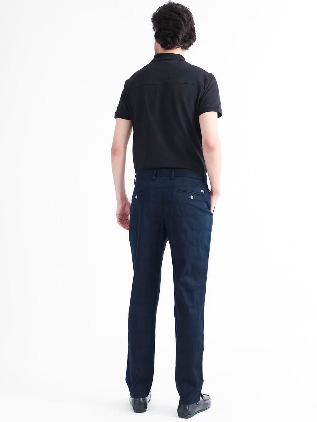 RARE RABBIT Men Quince Mid Rise Cotton Slim Fit Trouser