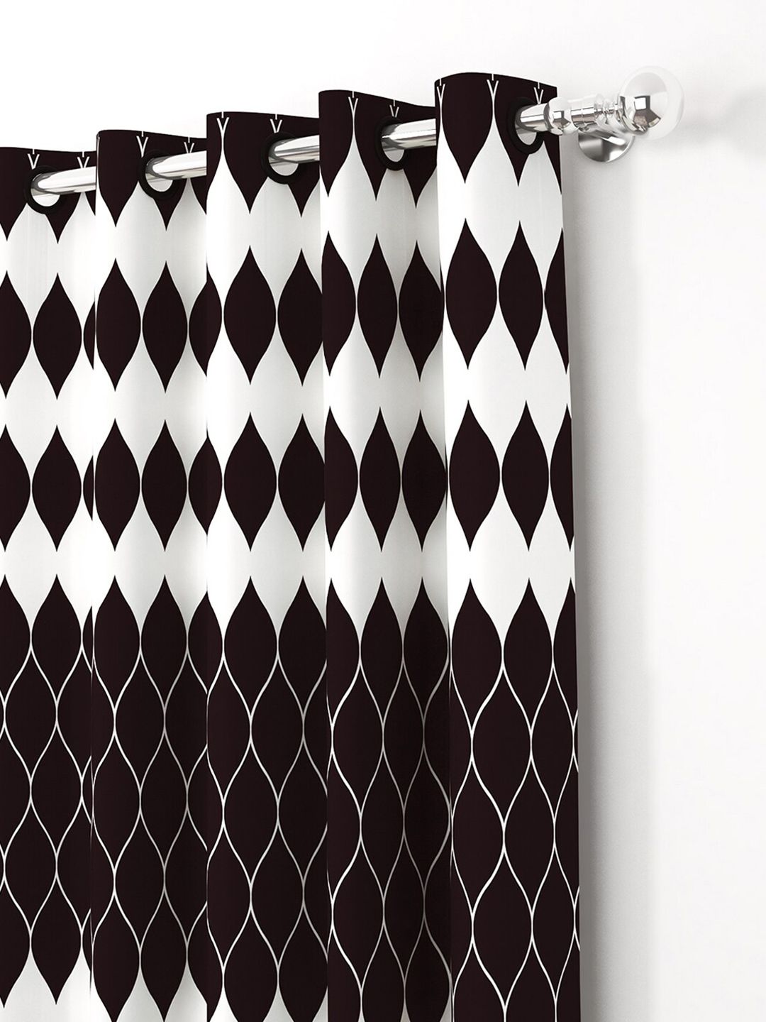 Story@home Nature Black & White 2 Pieces Geometric Printed Door Curtains