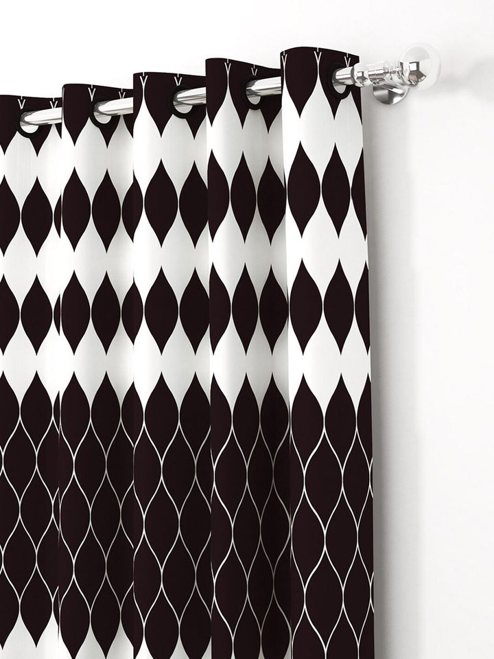 Story@home Nature Black & White 2 Pieces Geometric Printed Door Curtains