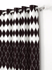 Story@home Nature Black & White 2 Pieces Geometric Printed Door Curtains