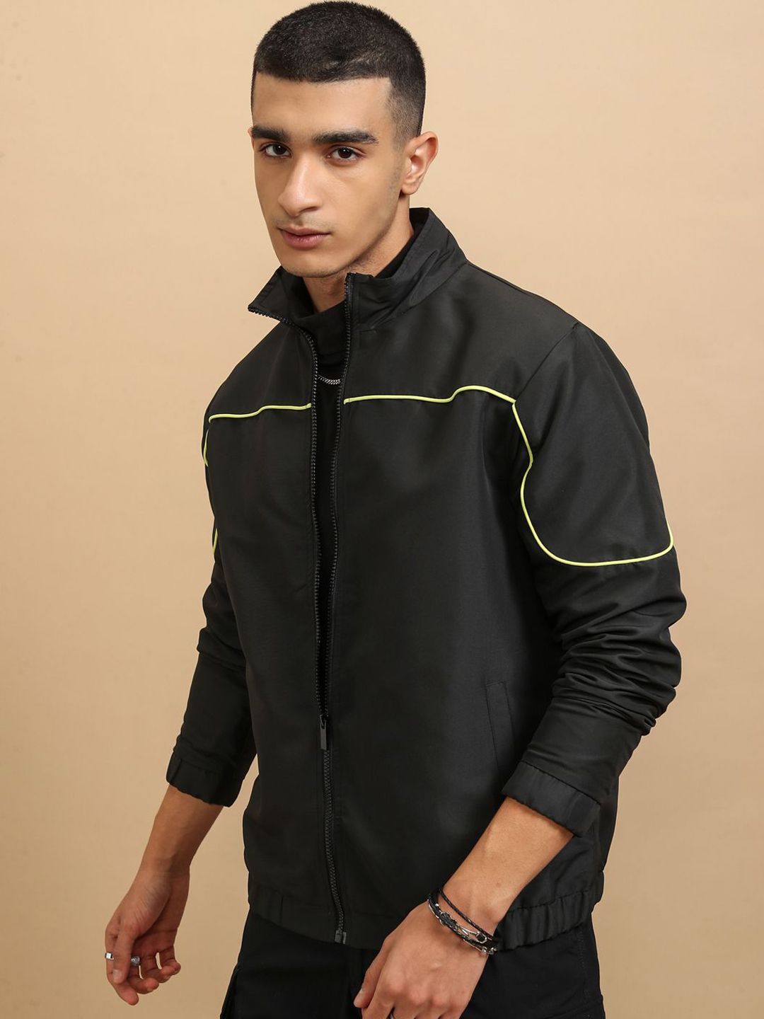 HIGHLANDER Men Checked Crop Outdoor Sporty Jacket
