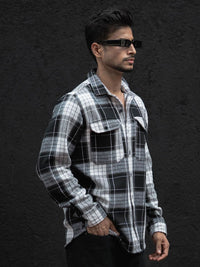 Powerlook Men Spread Collar Tartan Checked Casual Shirt