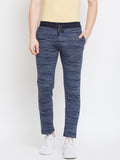 Monte Carlo Men Navy Blue & Off-White Striped Track Pants