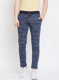 Monte Carlo Men Navy Blue & Off-White Striped Track Pants