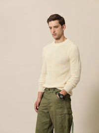 Mr Bowerbird Men Solid Ribbed Tailored Fit Pullover