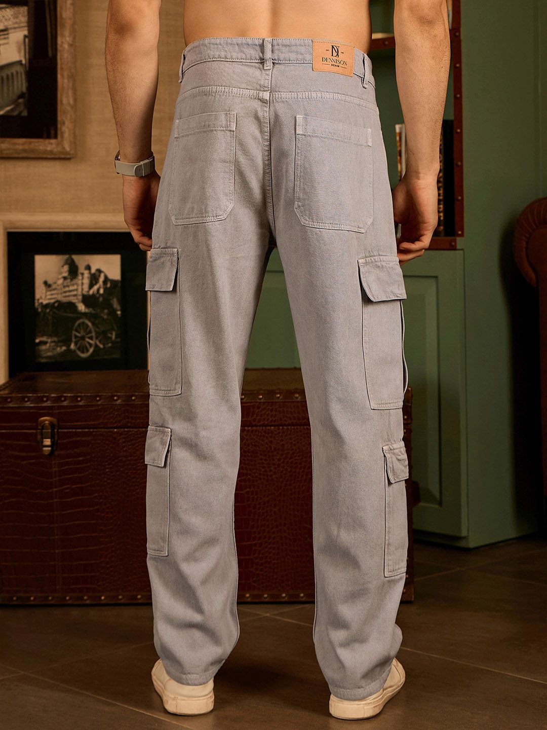 DENNISON Korean Baggy Fit Cargo Jeans