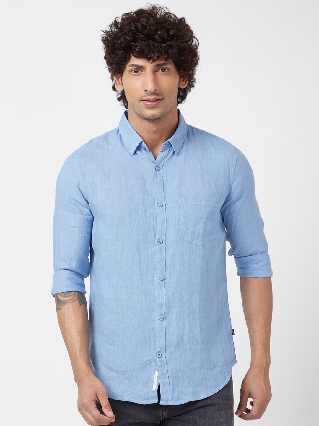 SPYKAR Classic Slim Fit Linen Casual Shirt