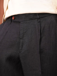 Mr Bowerbird Pure Linen Pleated Liberal fit Trousers With a Notepad