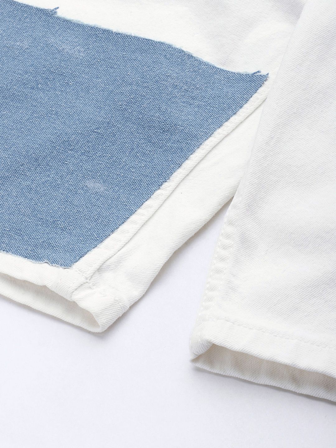 The Indian Garage Co Men White Denim Shorts