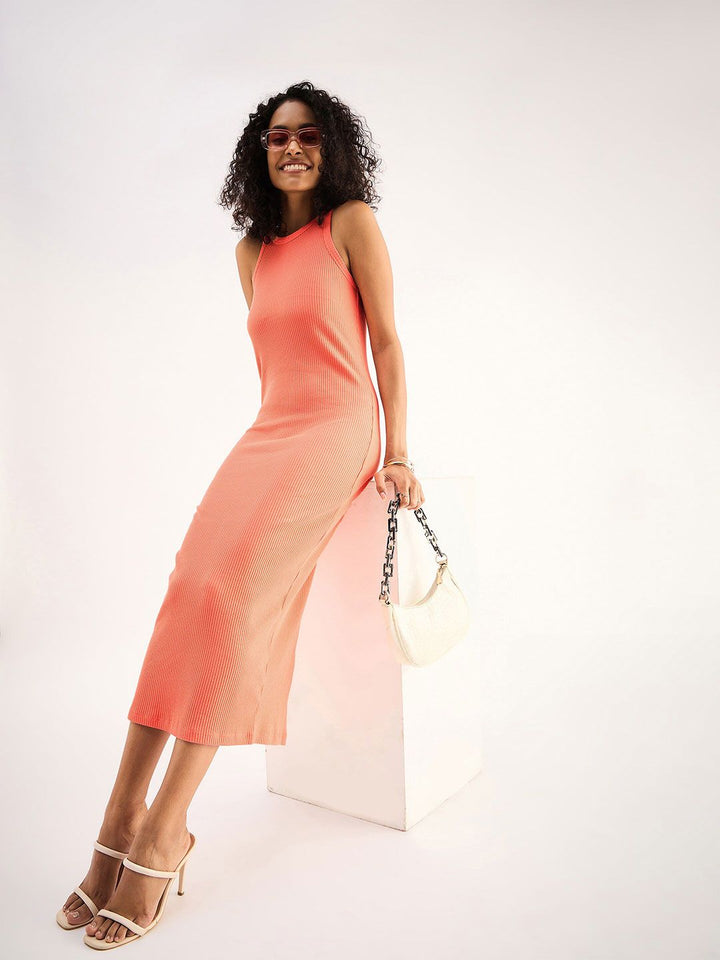 SASSAFRAS BASICS Round Neck Sleeveless Bodycon Midi Dress