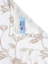 Myntra Elegant Homes White & Beige Floral 400 TC Bedsheet with 2 Pillow Covers
