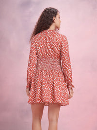 DressBerry Floral Print Smocked A-Line Dress