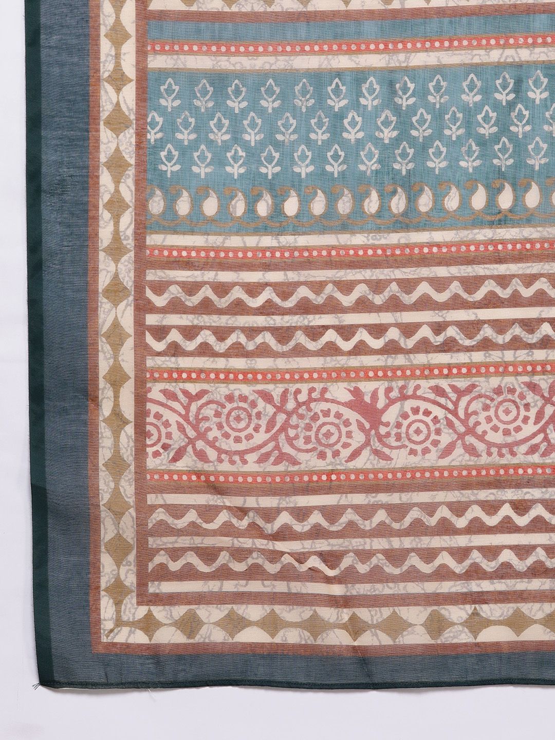 Anouk Women Teal Printed Regular Kurta with Trousers