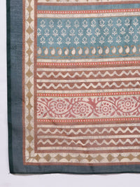 Anouk Women Teal Printed Regular Kurta with Trousers