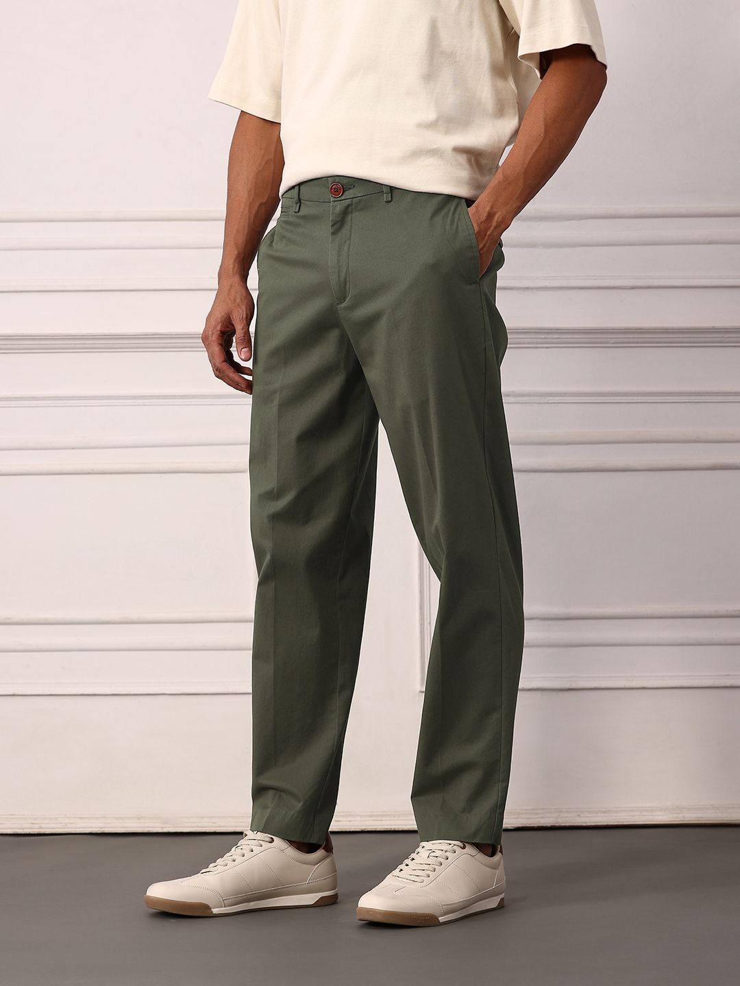 Mr Bowerbird Men Mid-Rise Liberal Fit Heritage Trousers