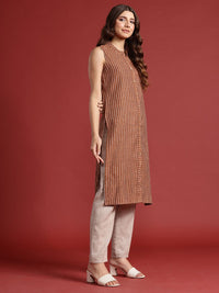 Anouk Striped Sleeveless Kurta