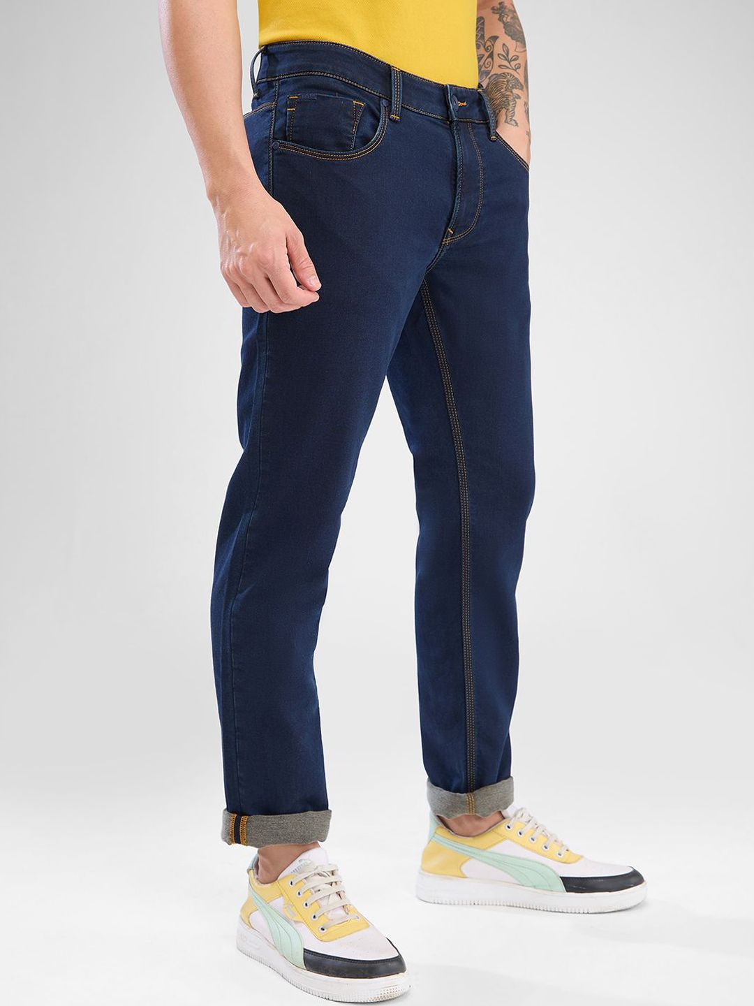 SPYKAR Men Mid Rise Clean Look Stretchable Jeans