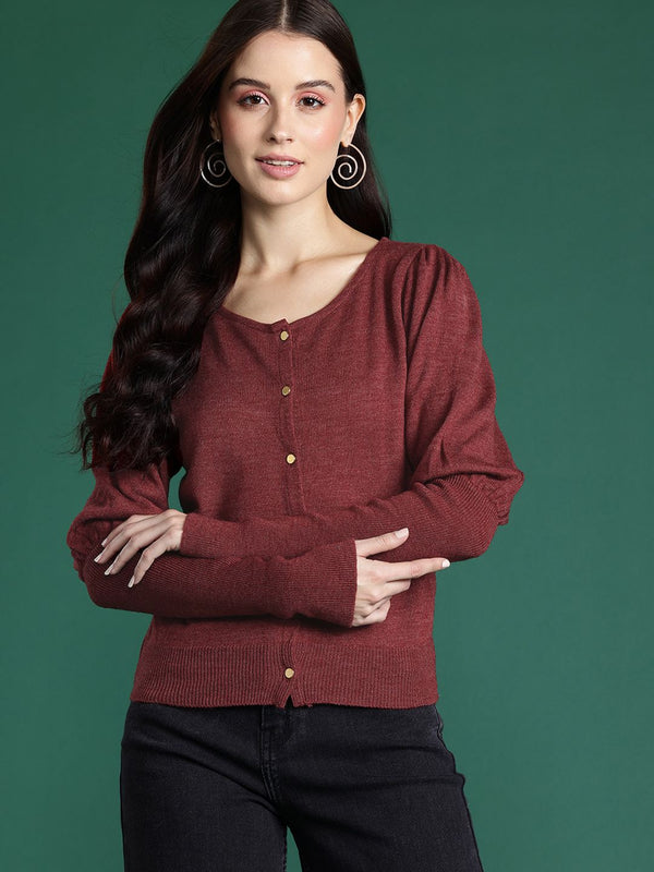 DressBerry Pure Acrylic Solid Cardigan