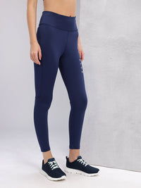 HRX by Hrithik Roshan Women Typography Print Mid-Rise Rapid-Dry Running Tights
