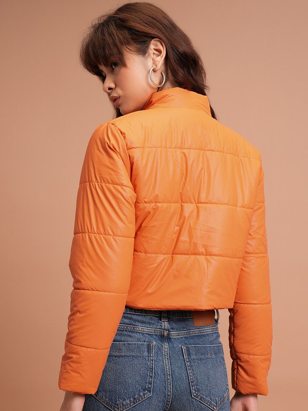 Tokyo Talkies Orange Crop Padded Jacket