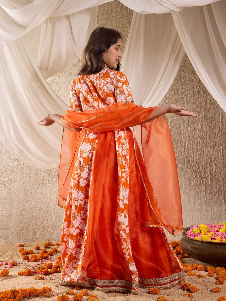 pspeaches Girls Printed Ready to Wear Lehenga & Blouse With Dupatta