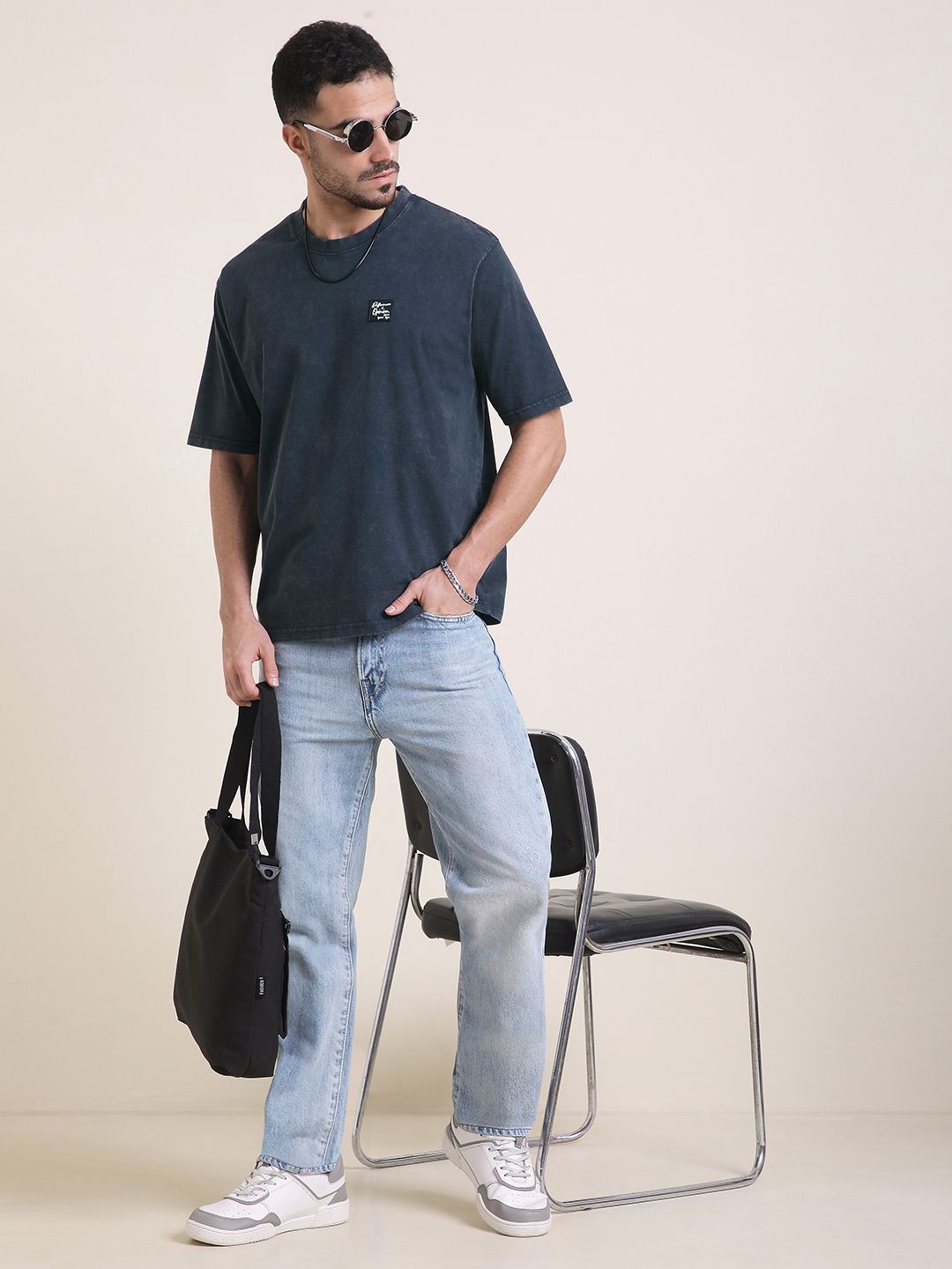 Difference Of Opinion Men Oversized Acid Wash Printed Tshirt