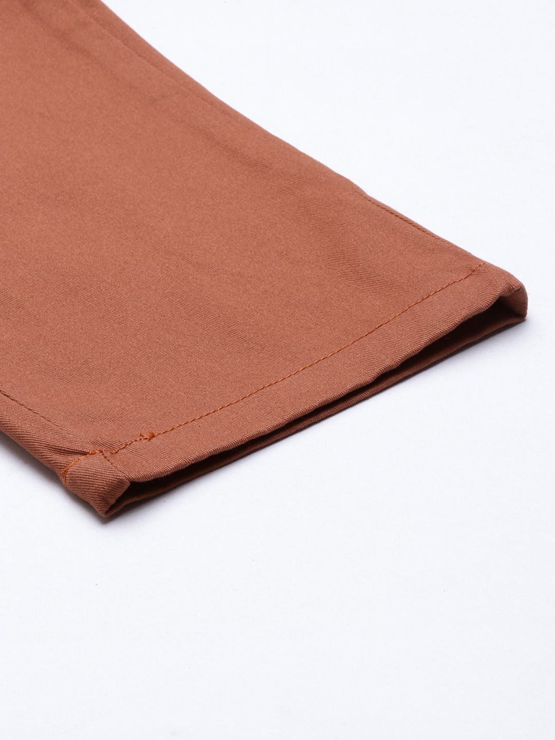 The Indian Garage Co Men Rust Slim Fit Chinos Trousers