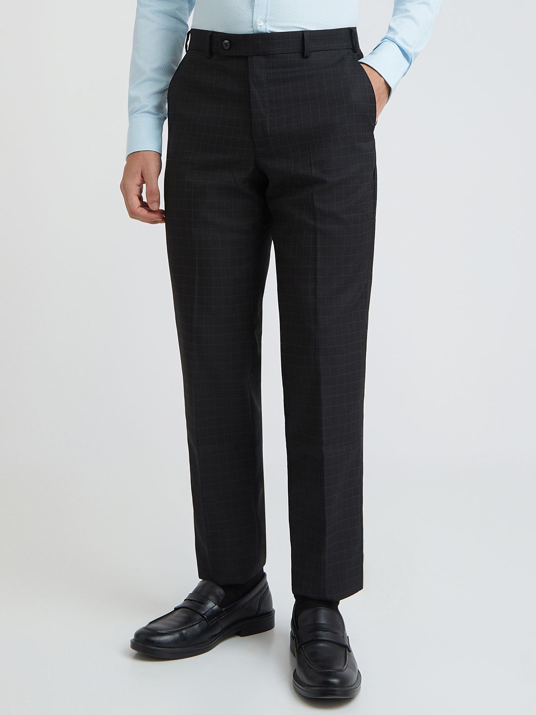 Park Avenue Men Checked Formal Trousers