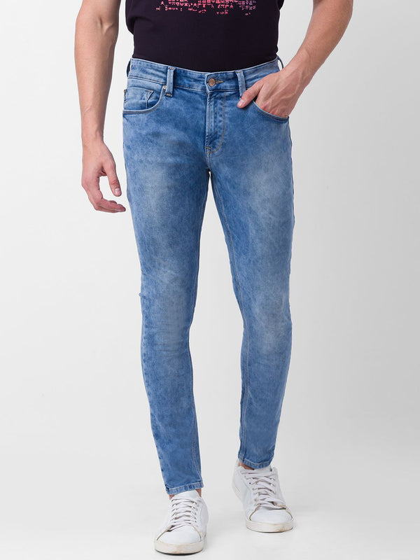 SPYKAR Men Kano Slim Fit Heavy Fade Stretchable Jeans