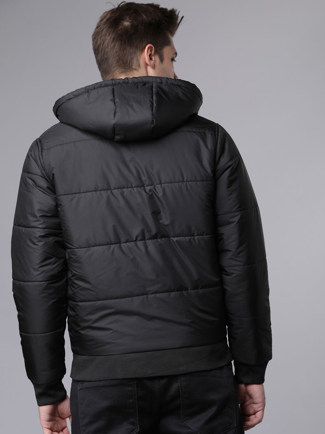 HIGHLANDER Men Black Solid Padded Jacket