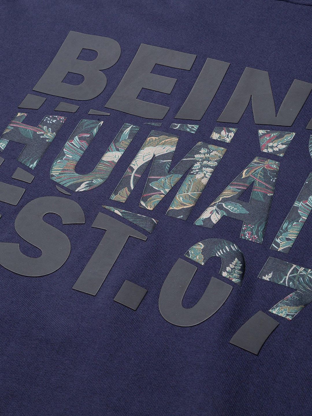 Being Human Men Navy Blue Printed Sweatshirt