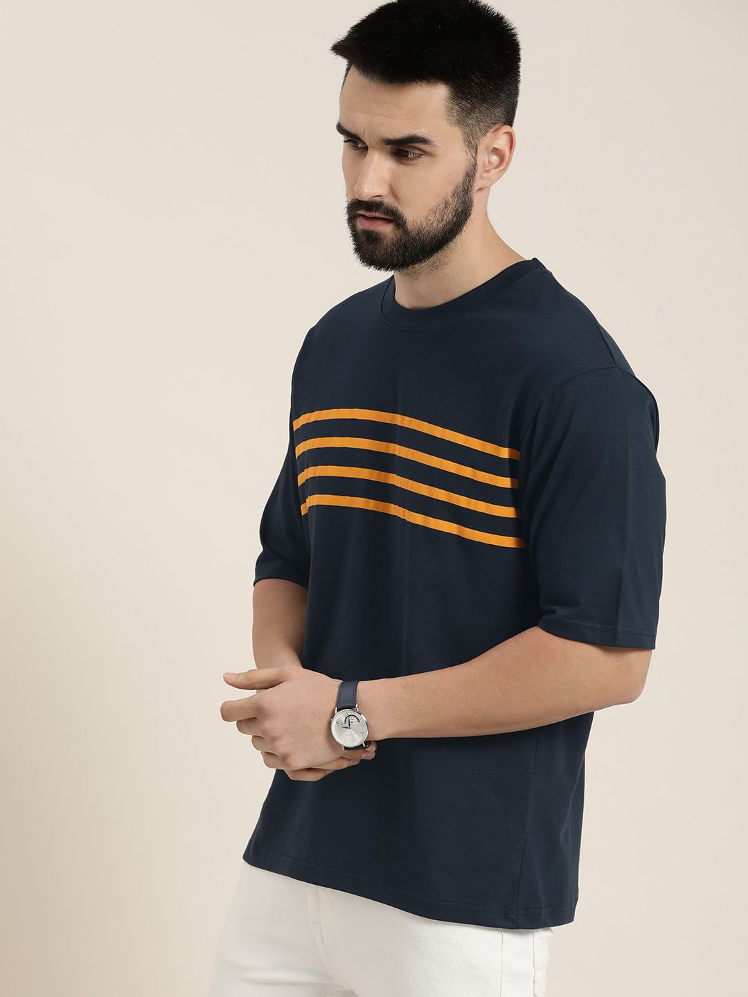 DILLINGER Men Sriped Oversized T-shirt