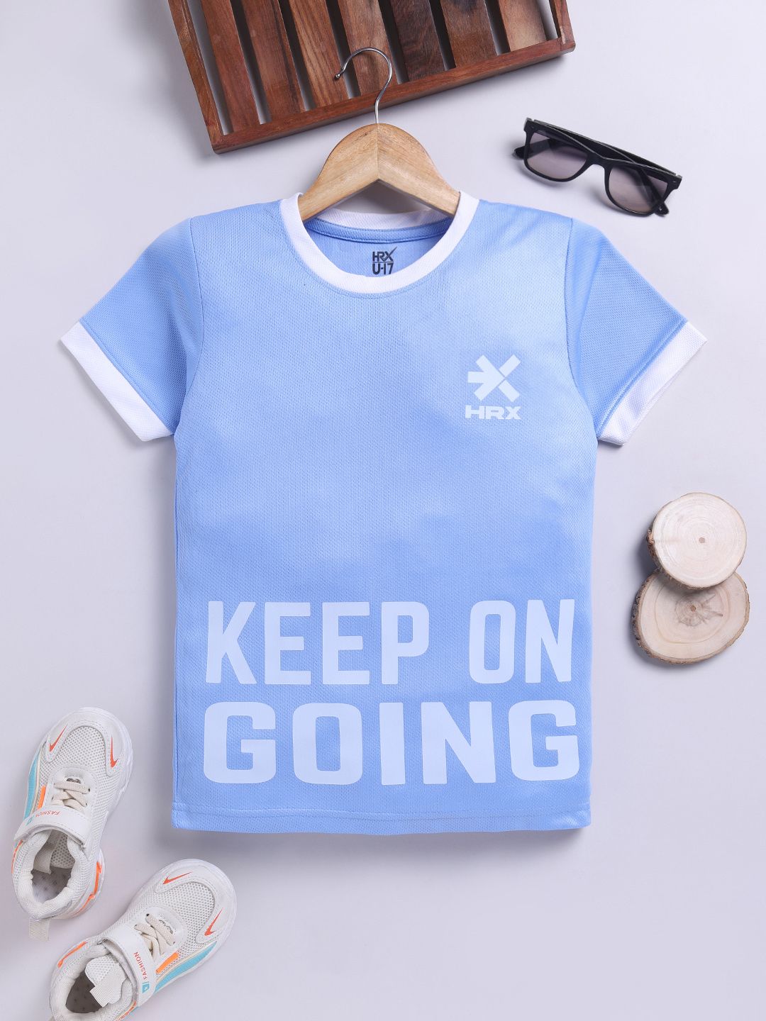 HRX by Hrithik Roshan Boys Typography Printed Moisture Wicking T-shirt