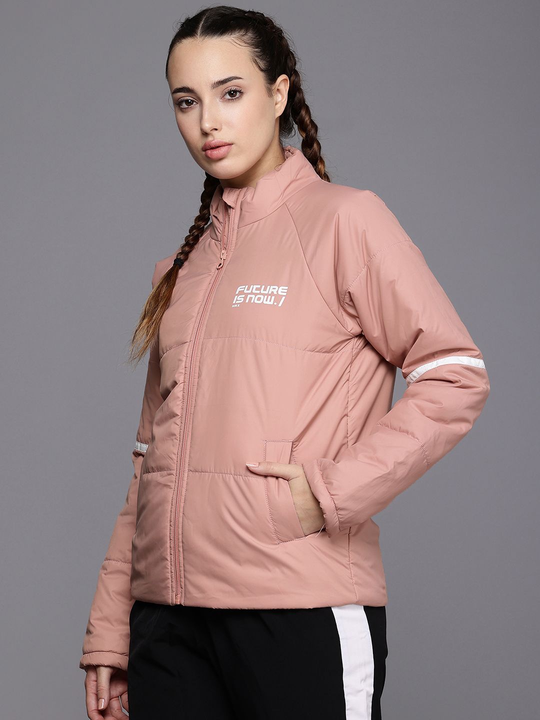 HRX by Hrithik Roshan Techoff Mock Collar Lifestyle Padded Jacket