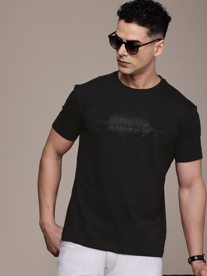 French Connection Embellished Pure Cotton T-shirt