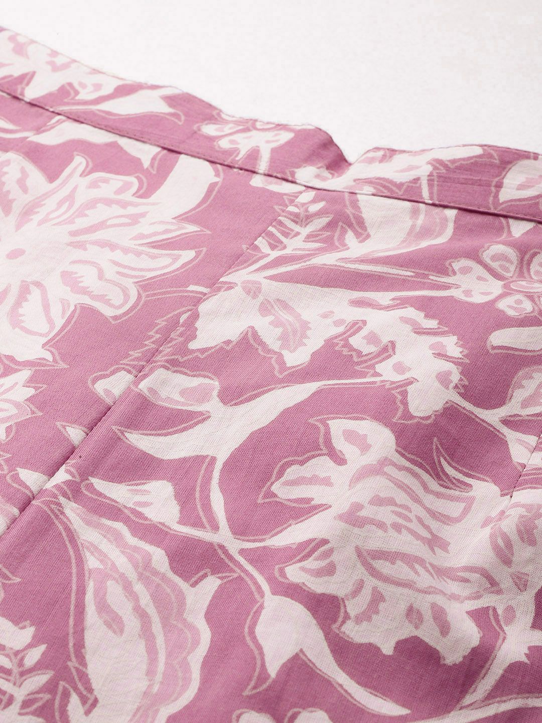 Indo Era Floral Printed Pure Cotton Tunic With Trousers