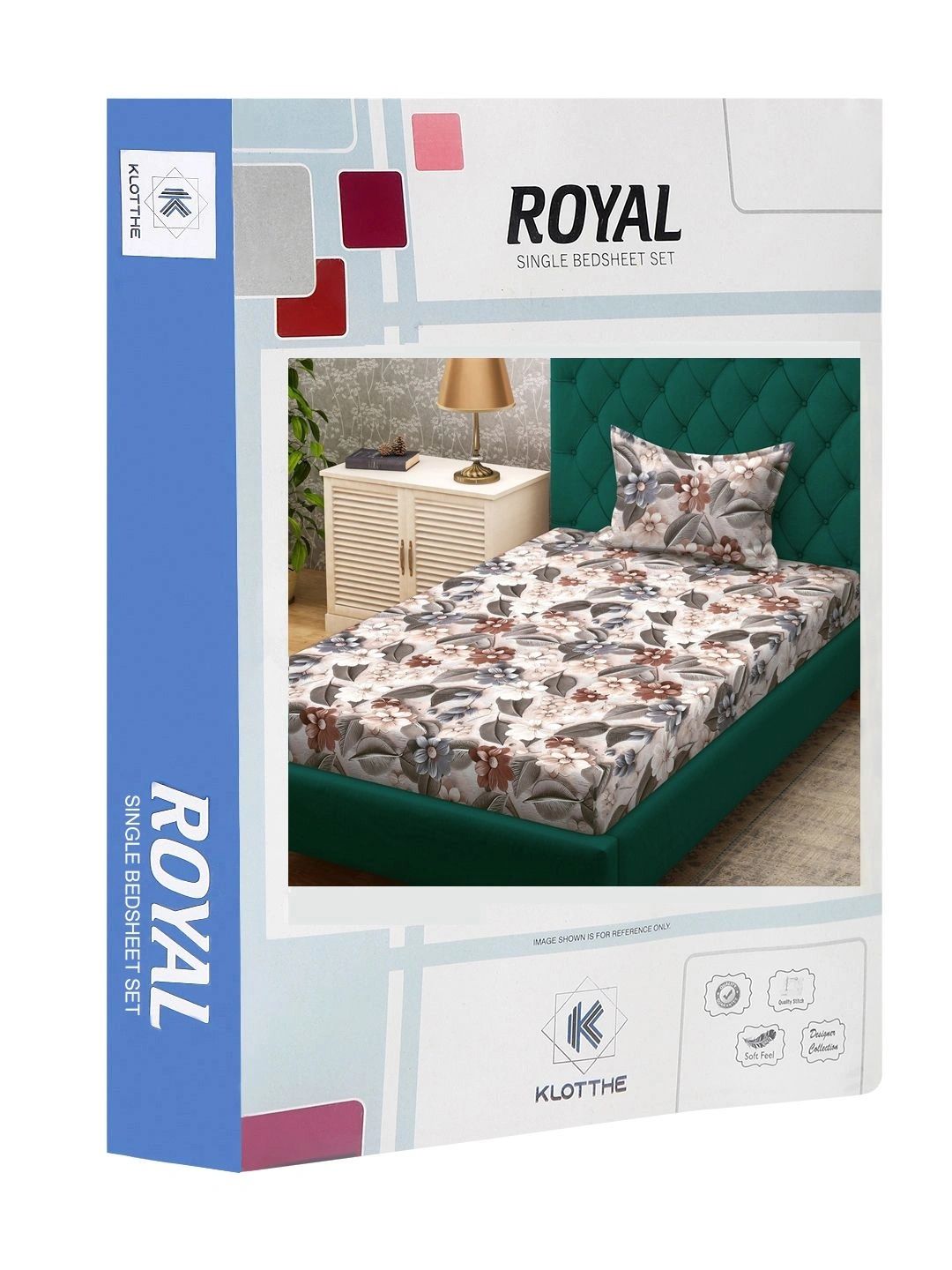 Moda Rapido X KLOTTHE Beige & Brown Floral 300 TC Single Bedsheet with 1 Pillow Covers