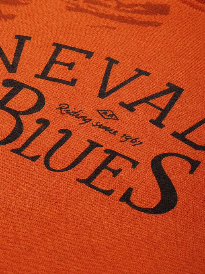 The Indian Garage Co Men Rust Orange Printed Sweatshirt