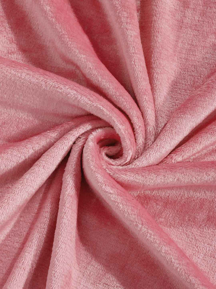 KLOTTHE Rust-Pink Woollen 300TC Single Bedsheet With Pillow Cover