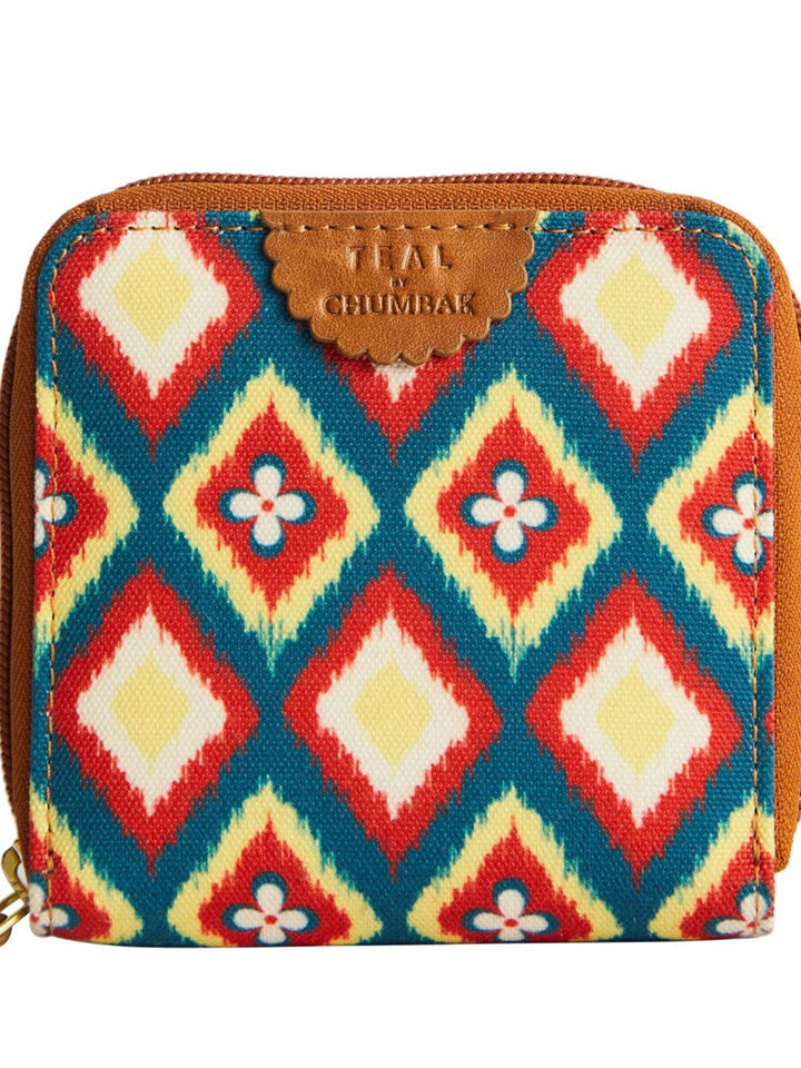 TEAL BY CHUMBAK Geometric Printed Foldover Clutch