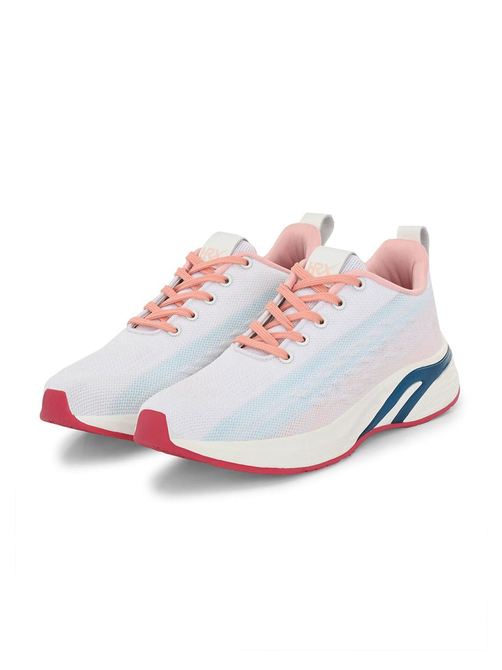 HRX by Hrithik Roshan Women White & Pink Lace-Up Running Shoes