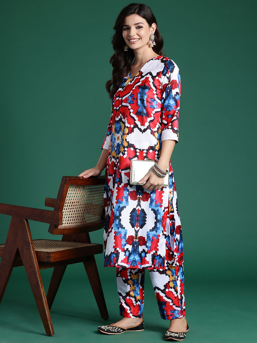 Indo Era Women Printed Regular Kurta with Trousers