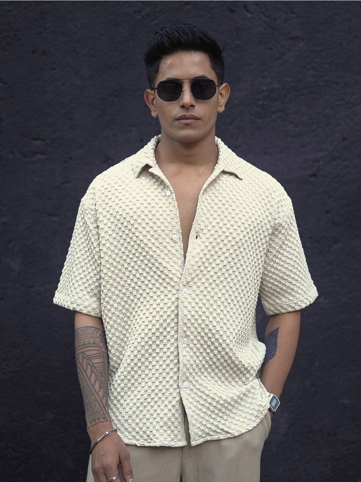 Powerlook India Slim Textured Oversized Casual Shirt