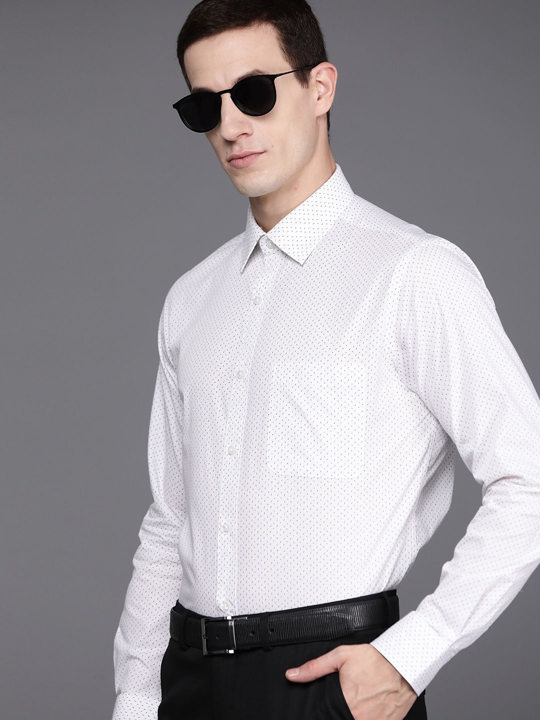 Raymond Pure Cotton Slim Fit Printed Formal Shirt