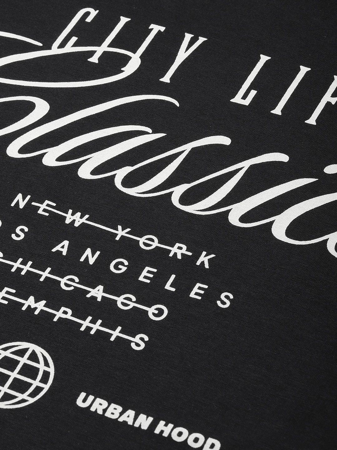 DILLINGER Typography Printed Drop-Shoulder Sleeves Pure Cotton Boxy T-shirt
