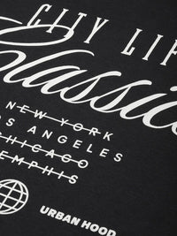 DILLINGER Typography Printed Drop-Shoulder Sleeves Pure Cotton Boxy T-shirt