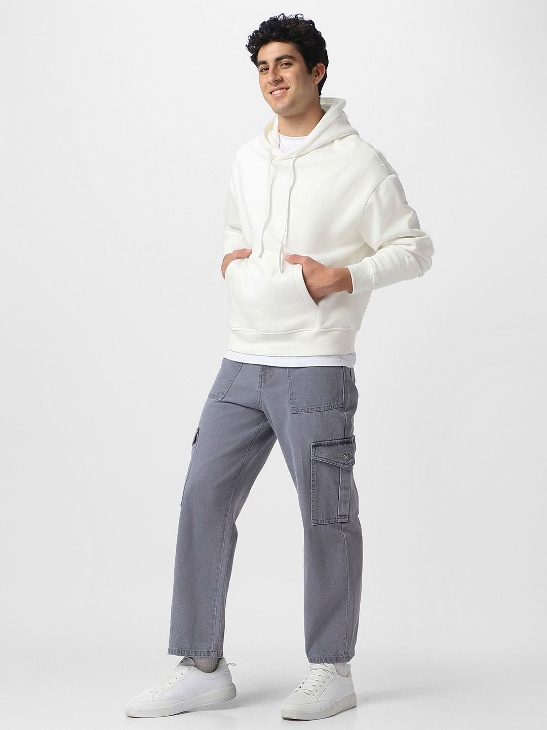 Urbano Fashion Men Loose Fit Non-Stretchable Cargo Jeans