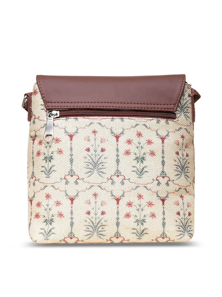 ZOUK Floral Printed Structured Sling Bag